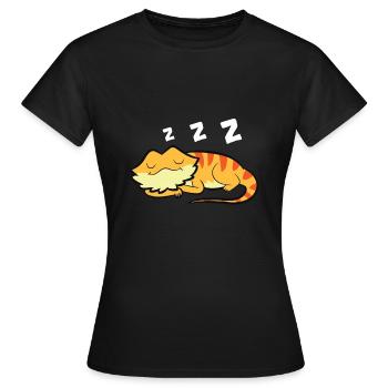Bartagame Reptil Eidechse Schlafende Bartagame - Frauen T-Shirt - Schwarz - Vorne - AI Model Female 172 dark (172cm)