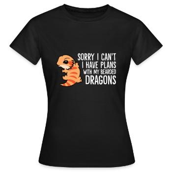 Malheureusement je ne peux pas, j’ai des plans avec mon - T-shirt Femme - noir - Devant - AI Model Female 172 dark (172cm)