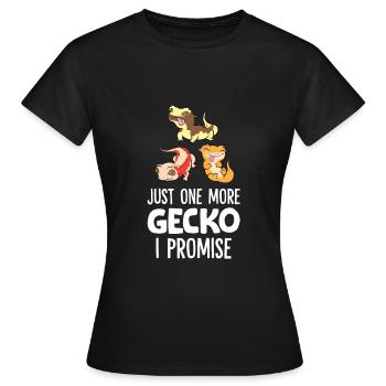 Nur noch ein Haubengecko Ich verspreche - Frauen T-Shirt - Schwarz - Vorne - AI Model Female 172 dark (172cm)