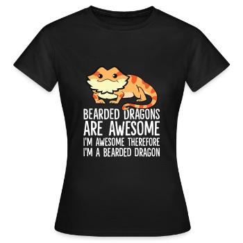 Les dragons barbus sont fantastiques Je suis fantastique - T-shirt Femme - noir - Devant - AI Model Female 172 dark (172cm)