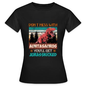 Ne jouez pas avec tante à tante dinosaure - T-shirt Femme - noir - Devant - AI Model Female 172 dark (172cm)