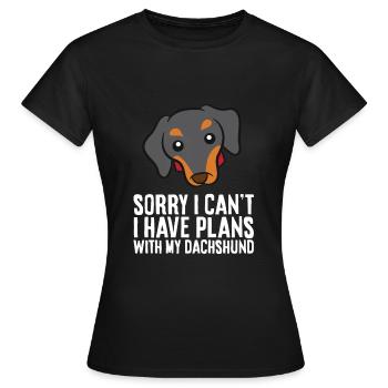Malheureusement, je ne peux pas, j’ai des projets avec mon - T-shirt Femme - noir - Devant - AI Model Female 172 dark (172cm)