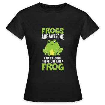 Les grenouilles sont fantastiques, je suis fantastique, - T-shirt Femme - noir - Devant - AI Model Female 172 dark (172cm)