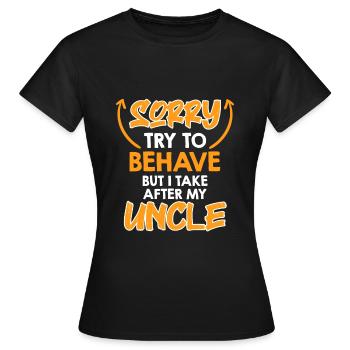 Versuche mich zu benehmen - Frauen T-Shirt - Schwarz - Vorne - AI Model Female 172 dark (172cm)
