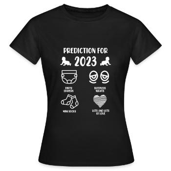 Prédiction bébé 2023 2023 futurs parents - T-shirt Femme - noir - Devant - AI Model Female 172 dark (172cm)