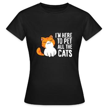 Je suis là pour caresser tous les chats - T-shirt Femme - noir - Devant - AI Model Female 172 dark (172cm)