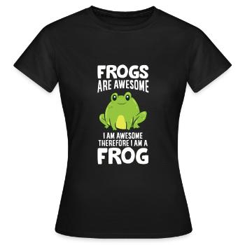 Les grenouilles sont fantastiques, je suis fantastique, - T-shirt Femme - noir - Devant - AI Model Female 172 dark (172cm)