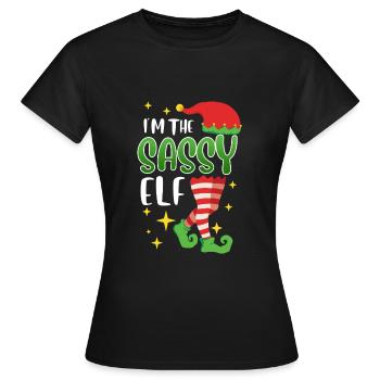 Elfe effronté Je suis l’elfe impertinent Nicolas - T-shirt Femme - noir - Devant - AI Model Female 172 dark (172cm)