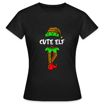 Cute Elf Sweet Elf Girlfriend Elf Woman - Women's T-Shirt - black - Front - AI Model Female 172 dark (172cm)