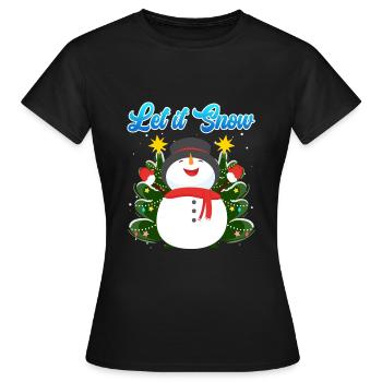 Let it Snow Snowman Noël - T-shirt Femme - noir - Devant - AI Model Female 172 dark (172cm)