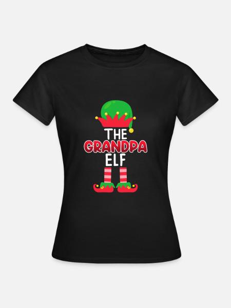 Opa Elfe Grandpa Elf - Frauen T-Shirt - Schwarz