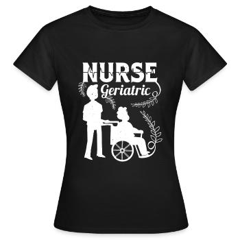 Infirmière gériatrique Altenpflegerin Altenpfleger - T-shirt Femme - noir - Devant - AI Model Female 172 dark (172cm)