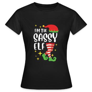 Elfe effronté Je suis l’elfe impertinent Nicolas - T-shirt Femme - noir - Devant - AI Model Female 172 dark (172cm)