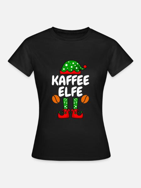 Kaffee Elfe Kaffeetrinker - Frauen T-Shirt - Schwarz