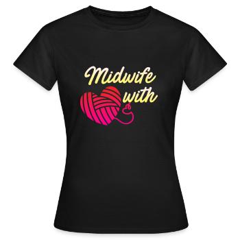Je suis sage-femme avec cœur sage-femme - T-shirt Femme - noir - Devant - AI Model Female 172 dark (172cm)