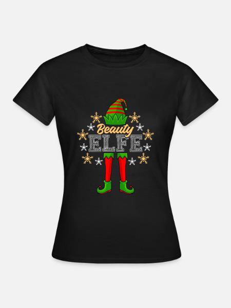 Beauty Elfe Schminke Kosmetikerin Damen Weihnacht - Frauen T-Shirt - Schwarz