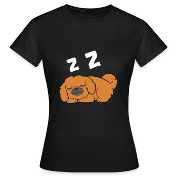 Chien Pékinois Pyjama de couchage Chien de Pékin - T-shirt Femme - noir - Devant - AI Model Female 172 dark (172cm)