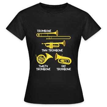 Small Trombone Curvy Trombone Thick Trombone - Women's T-Shirt - black - Front - AI Model Female 172 dark (172cm)
