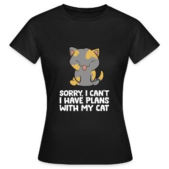Chat écaille de tortue Désolé, je ne peux pas, - T-shirt Femme - noir - Devant - AI Model Female 172 dark (172cm)