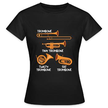 Small Trombone Curvy Trombone Thick Trombone - Women's T-Shirt - black - Front - AI Model Female 172 dark (172cm)
