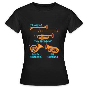 Small Trombone Curvy Trombone Thick Trombone - Women's T-Shirt - black - Front - AI Model Female 172 dark (172cm)