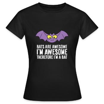 Fledermäuse sind fantastisch Ich bin fantastisch, - Frauen T-Shirt - Schwarz - Vorne - AI Model Female 172 dark (172cm)