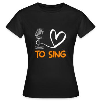 musique que j'aime chanter - T-shirt Femme - noir - Devant - AI Model Female 172 dark (172cm)