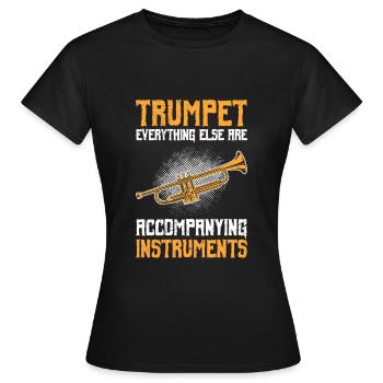 Tout le reste est instruments d’accompagnement trompette - T-shirt Femme - noir - Devant - AI Model Female 172 dark (172cm)