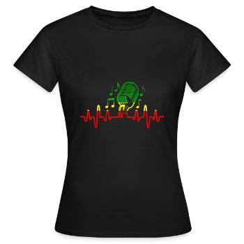 Herzschlag Reggae Musik Ich liebe Musik Noten - Frauen T-Shirt - Schwarz - Vorne - AI Model Female 172 dark (172cm)
