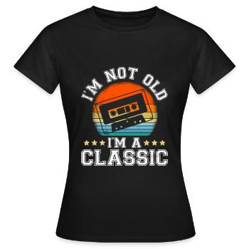 Ich bin nicht altmodisch bin klassisch Kassetten - Frauen T-Shirt - Schwarz - Vorne - AI Model Female 172 dark (172cm)