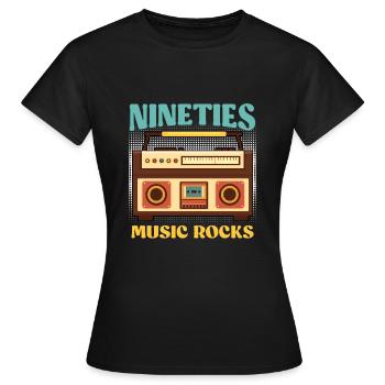 La musique des années quatre-vingt-dix rock Je suis des années 90 - T-shirt Femme - noir - Devant - AI Model Female 172 dark (172cm)