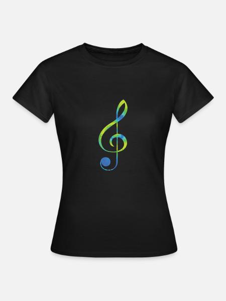 clef i love music notes - Women's T-Shirt - black