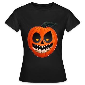 Lanterne de citrouille d’Halloween - T-shirt Femme - noir - Devant - AI Model Female 172 dark (172cm)