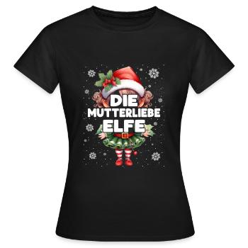 Mutterliebe Elfe Schwangere Elf Weihnachtsoutfit - Frauen T-Shirt - Schwarz - Vorne - AI Model Female 172 dark (172cm)