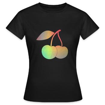 Cerise cerise fruits fruits fruit cadeau - T-shirt Femme - noir - Devant - AI Model Female 172 dark (172cm)