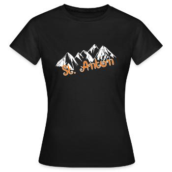 St. Anton - T-shirt Femme - noir - Devant - AI Model Female 172 dark (172cm)