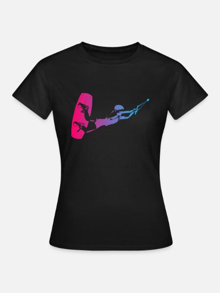 Wakeboarding Frau Mädchen - Frauen T-Shirt - Schwarz