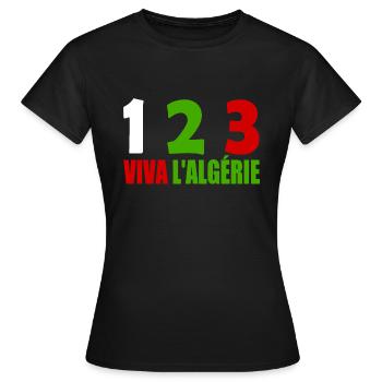 Algerien - Frauen T-Shirt - Schwarz - Vorne - AI Model Female 172 dark (172cm)