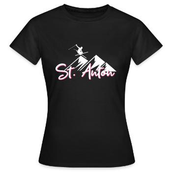 St anton - T-shirt Femme - noir - Devant - AI Model Female 172 dark (172cm)