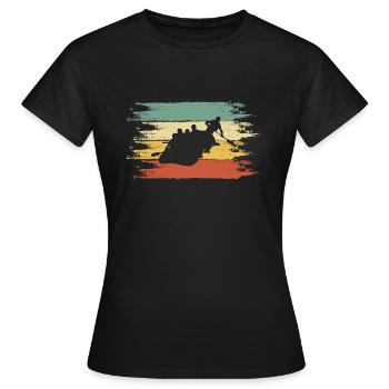 Rafting - Frauen T-Shirt - Schwarz - Vorne - AI Model Female 172 dark (172cm)