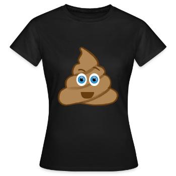 Emoji poop pile poop - Women's T-Shirt - black - Front - AI Model Female 172 dark (172cm)