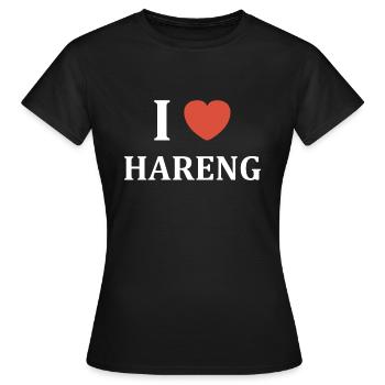 i love hareng - T-shirt Femme - noir - Devant - AI Model Female 172 dark (172cm)