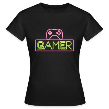 Gamer Neon - T-shirt Femme - noir - Devant - AI Model Female 172 dark (172cm)