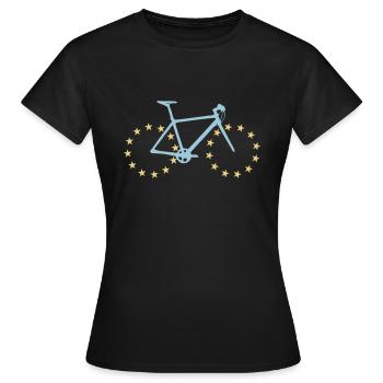 Vélo avec pneus Europe - T-shirt Femme - noir - Devant - AI Model Female 172 dark (172cm)