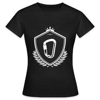 Mousqueton matériel d'escalade - T-shirt Femme - noir - Devant - AI Model Female 172 dark (172cm)