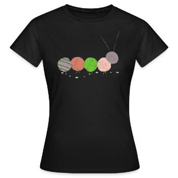 Raupen-| Raupe - Frauen T-Shirt - Schwarz - Vorne - AI Model Female 172 dark (172cm)