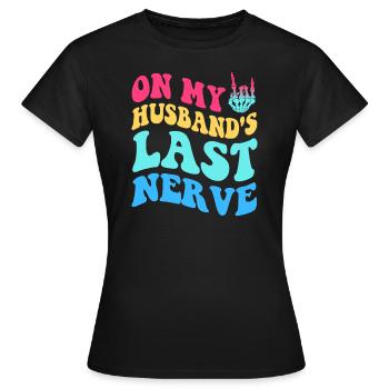Sur le dernier de mon mari groovy - T-shirt Femme - noir - Devant - AI Model Female 172 dark (172cm)