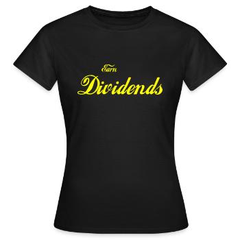 Earn Dividends (Dividenden) gelb - Frauen T-Shirt - Schwarz - Vorne - AI Model Female 172 dark (172cm)