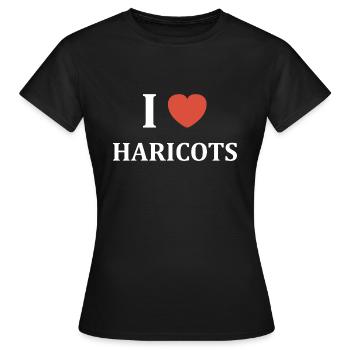 i love Haricots - T-shirt Femme - noir - Devant - AI Model Female 172 dark (172cm)