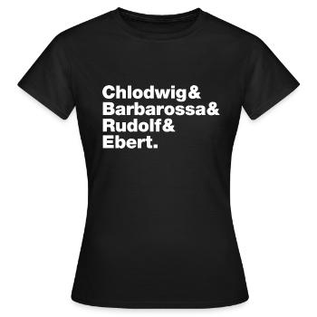 Köln Fab Four Nippes Südstadt - Frauen T-Shirt - Schwarz - Vorne - AI Model Female 172 dark (172cm)